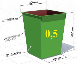 Контейнер ТБО 0,5 м3